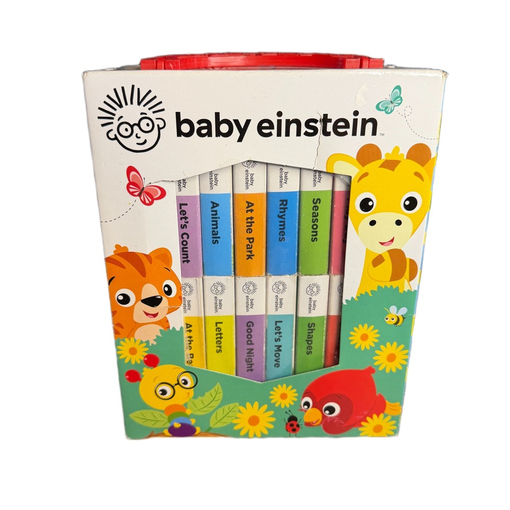 Baby Einstein My First Library 12 Board Book Block Set with Carrying Case Case